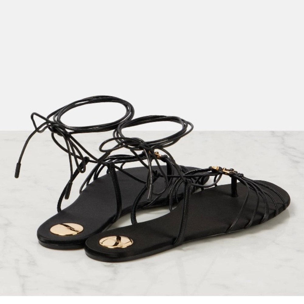 SAINT LAURENT Babylone YSL logo ankle strap sandals - Picture 5 of 6